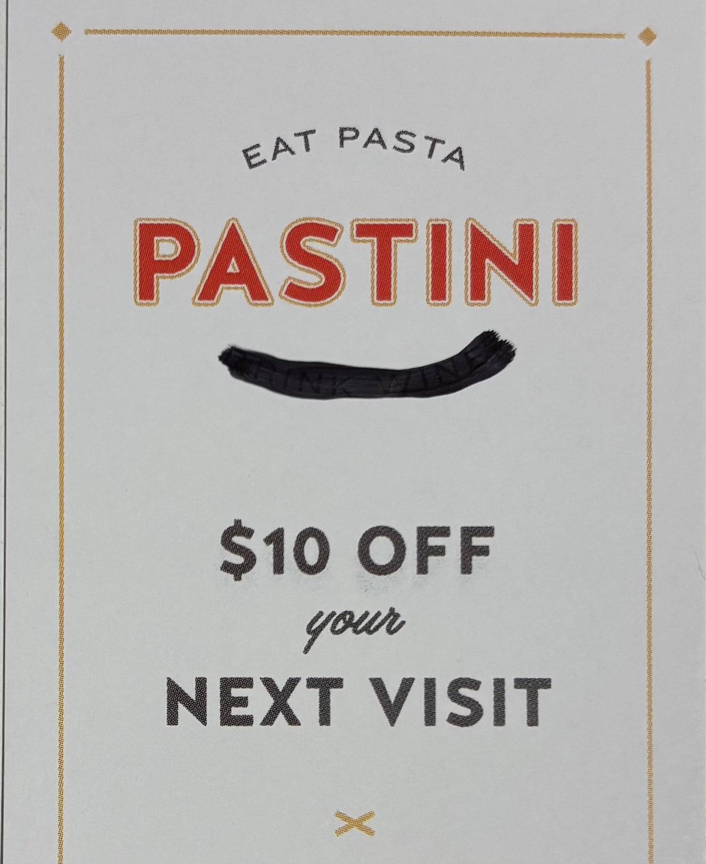 Pastini $10 gift card