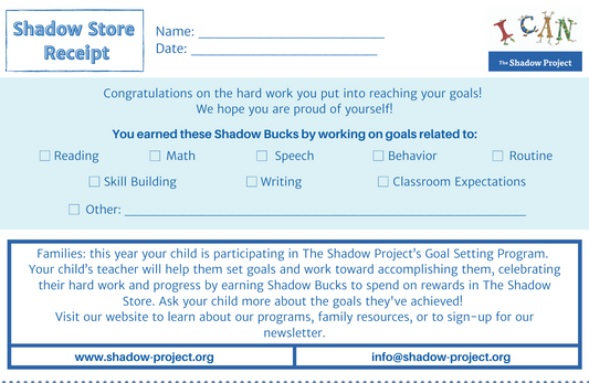 Shadow Store Receipt, pack of 10
