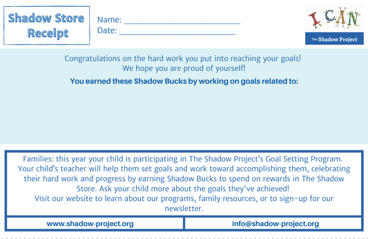 Shadow Store Receipt, pack of 10